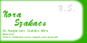 nora szakacs business card