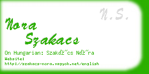 nora szakacs business card